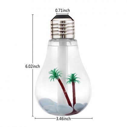 LifBetter 400ml Ultrasonic Mist Humidifier Very Quiet USB Air Purifier with 7 Gradually Changing Color Lights for Office Home Bedroom Living Room Study Yoga Spa, Cute Bulb Shape